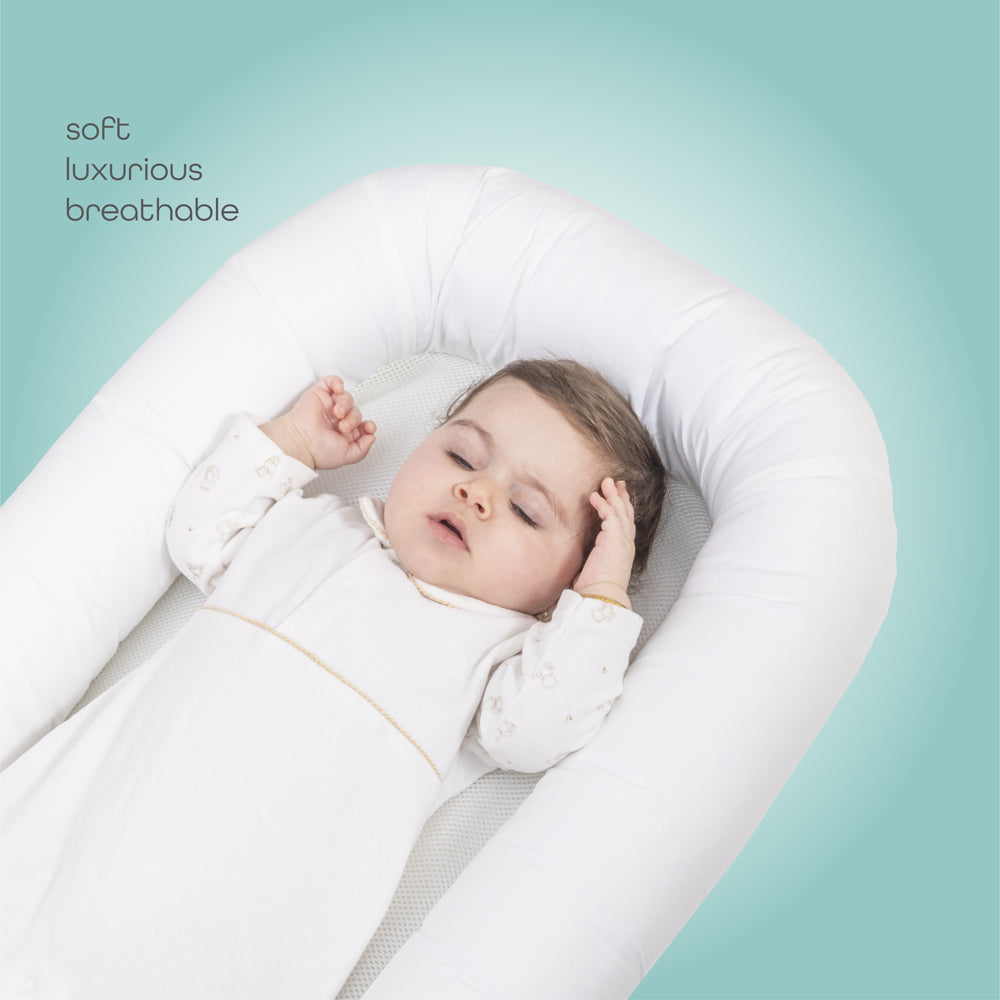 The Moon Brand™ Baby Nest - Wit - Comfortabel en Veilig Nestje voor Baby’s