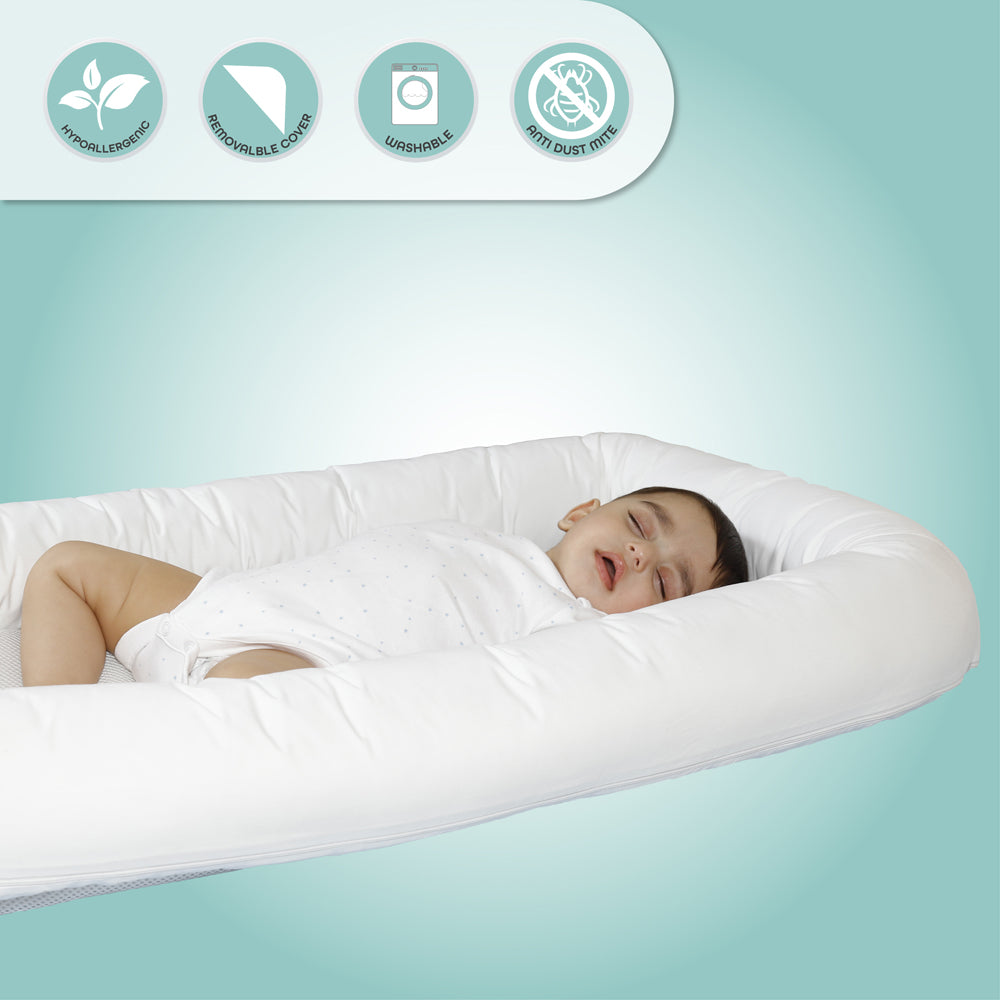 The Moon Brand™ Baby Nest - Wit - Comfortabel en Veilig Nestje voor Baby’s