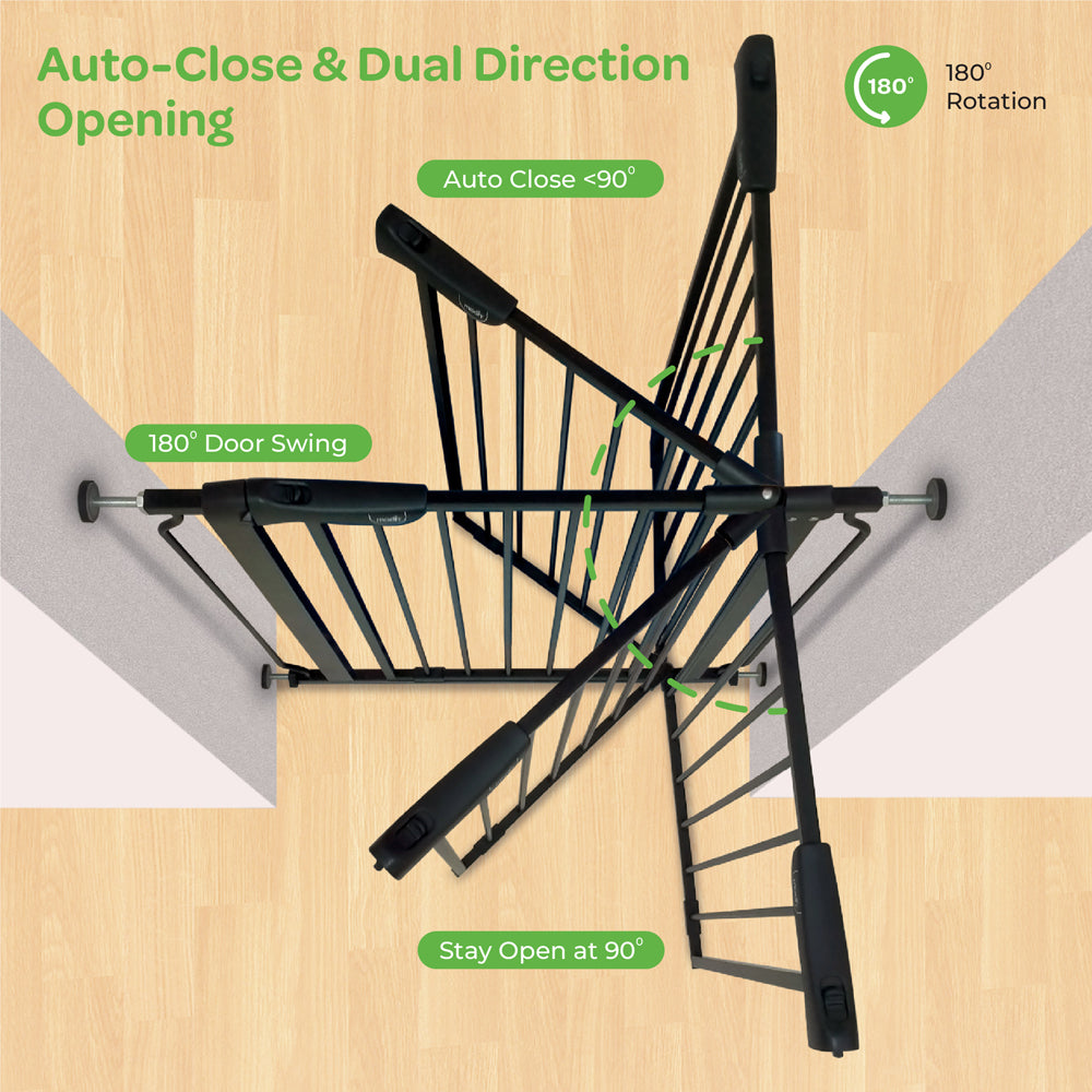 MOON™ Secura Baby Traphekje - Zwart - 76-80 cm - Veilig en Stevig voor Kinderen en Huisdieren
