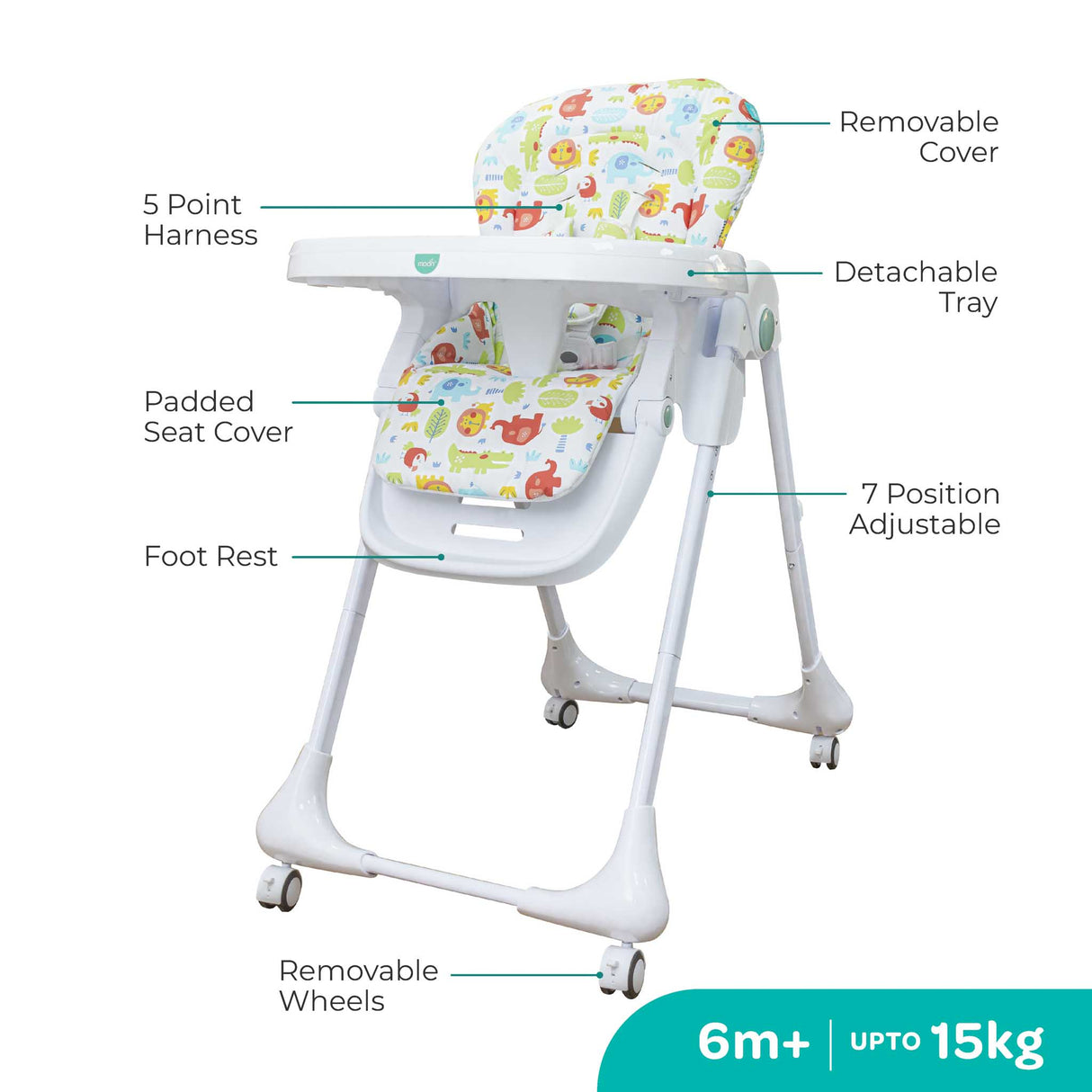 The Moon Brand™ Apex Baby Verstelbare Kinderstoel - White Pink