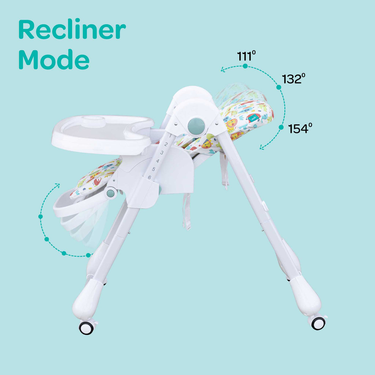 The Moon Brand™ Apex Baby Verstelbare Kinderstoel - White Pink