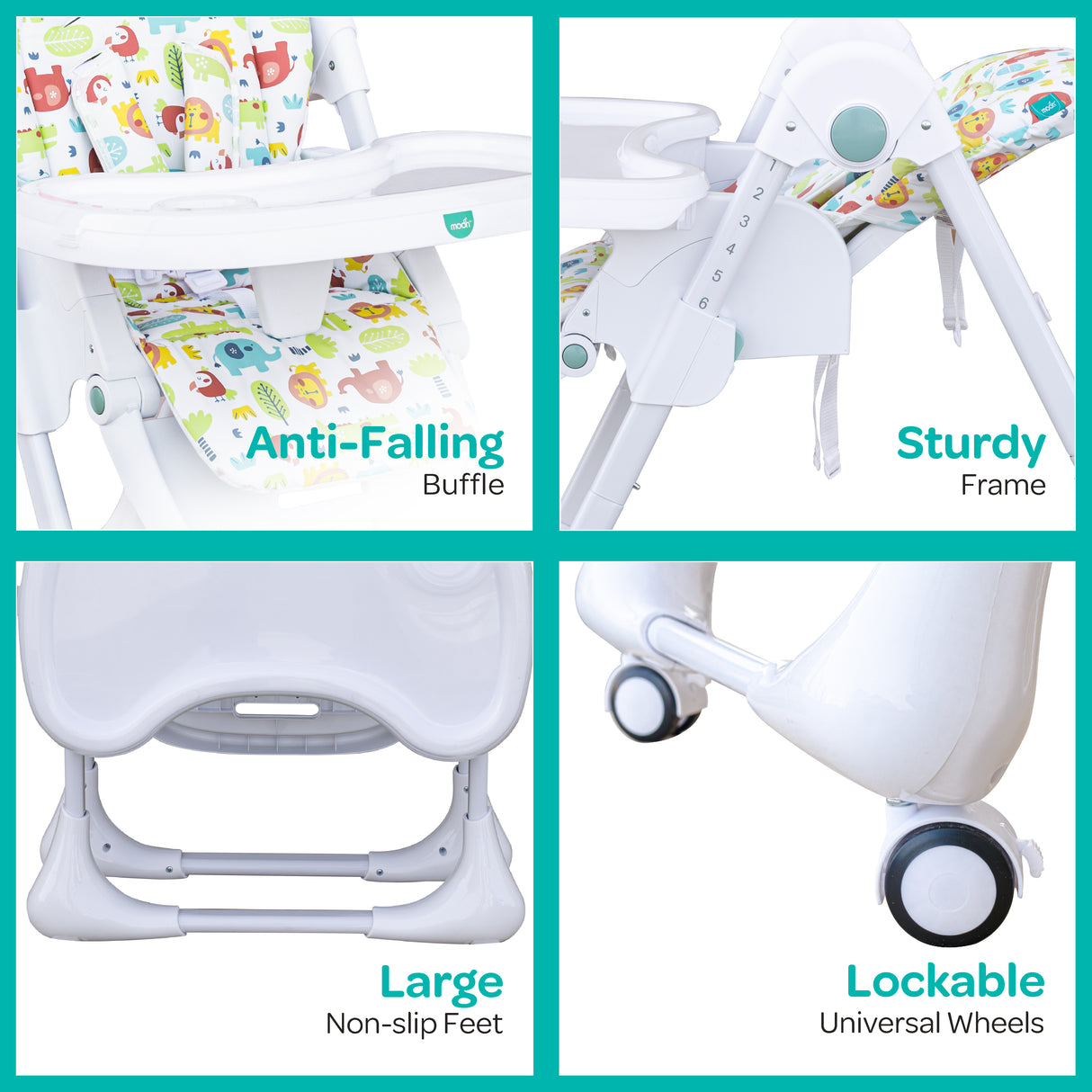 The Moon Brand™ Apex Baby Verstelbare Kinderstoel - White Pink