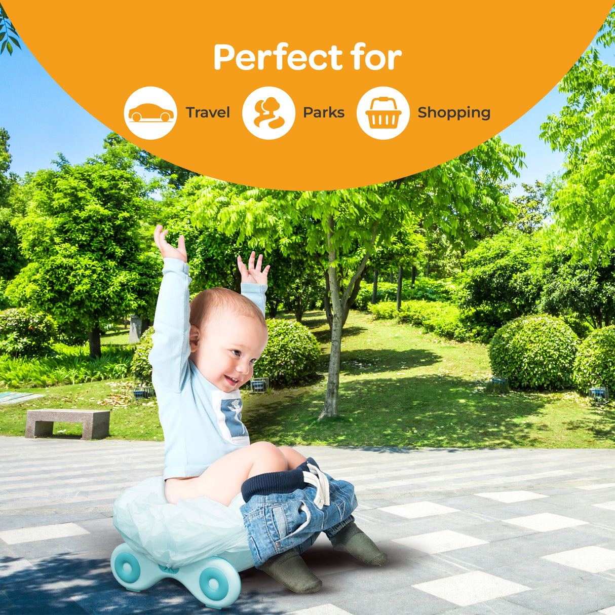 MOON™ Reispotje Baby - Pink - Lichtgewicht en Draagbaar Potje voor Onderweg