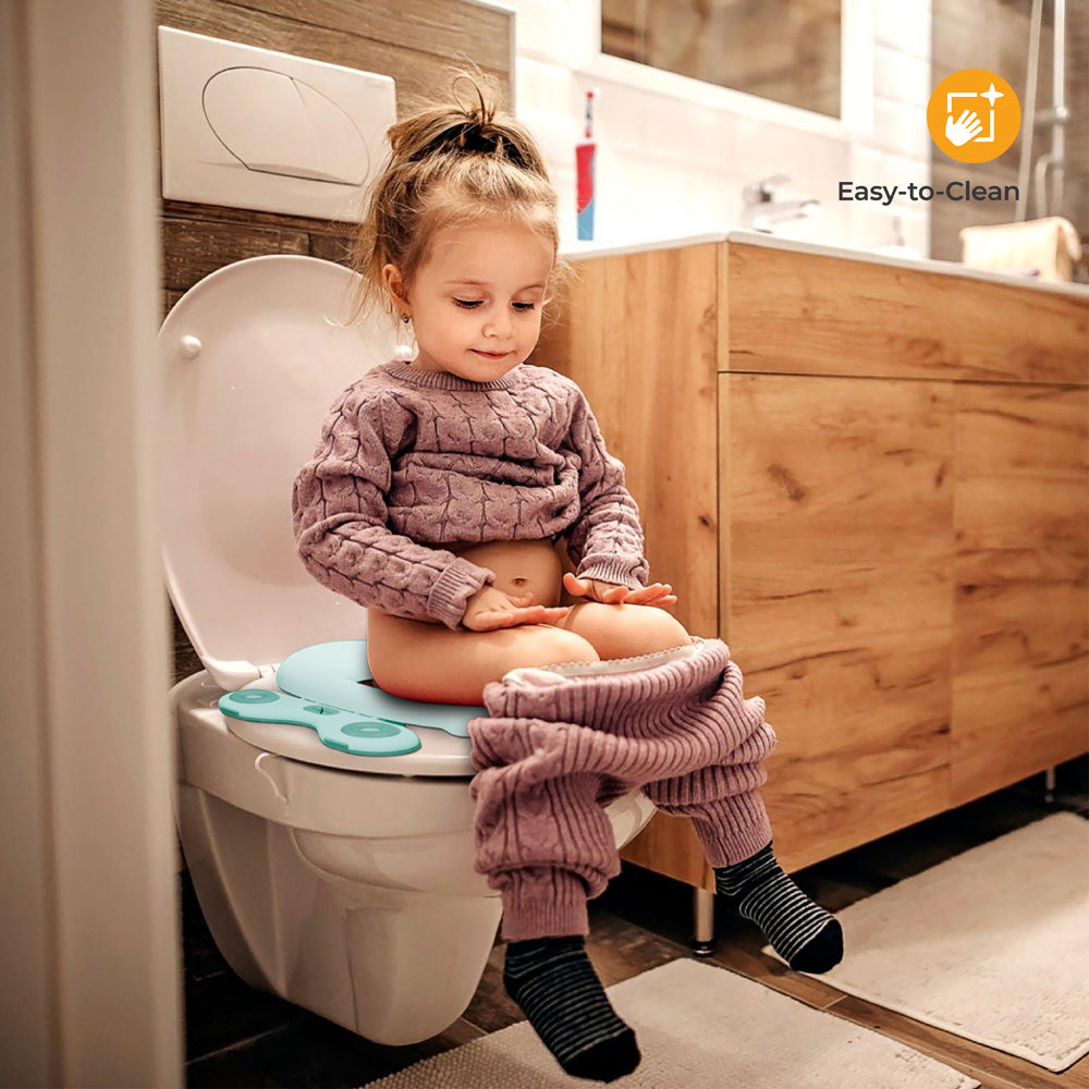 MOON™ Reispotje Baby - Blue - Lichtgewicht en Draagbaar Potje voor Onderweg