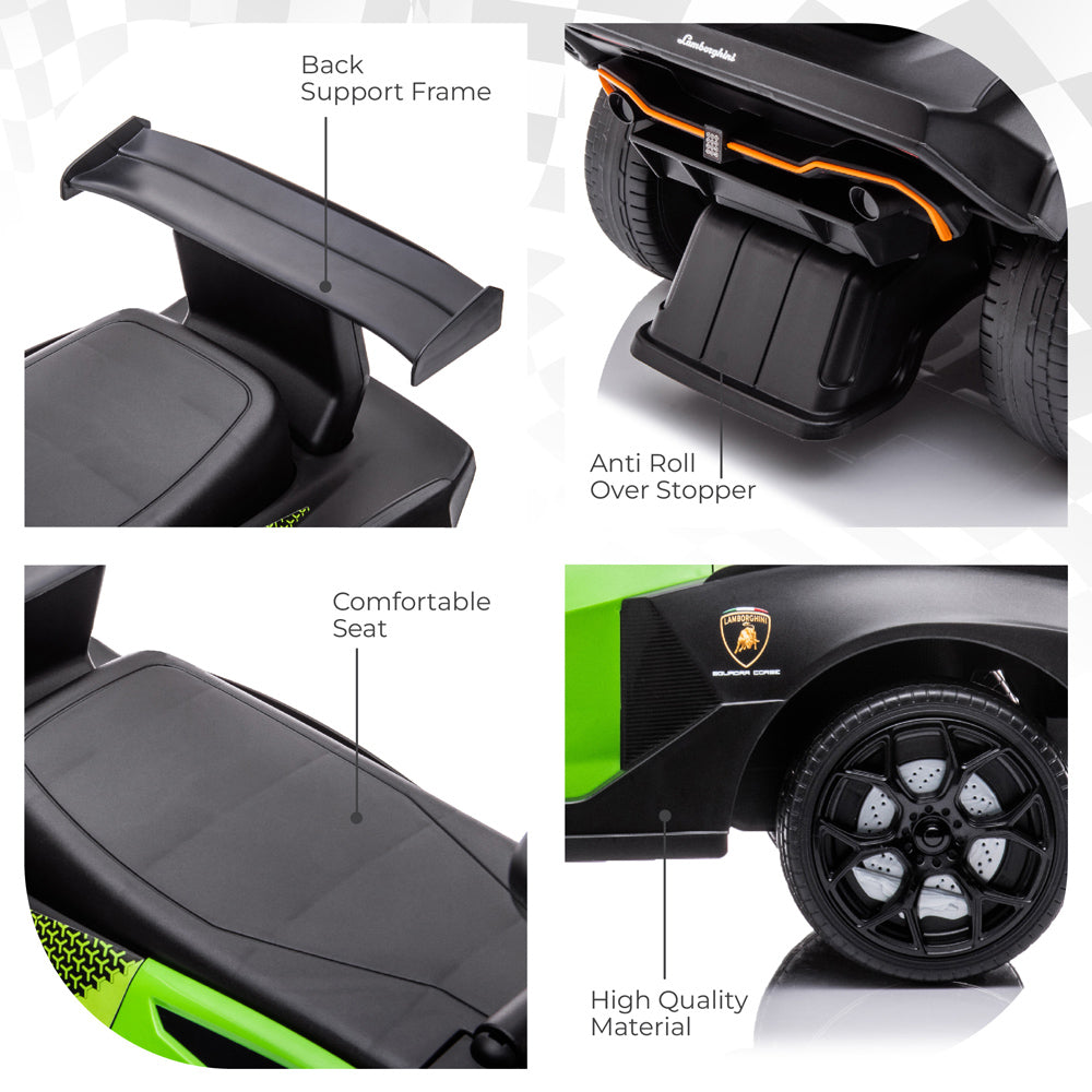 MOON™ Lamborghini Essenza SC V12 Ride On Car - Green - Realistic and Exciting Toy Vehicle for Toddlers