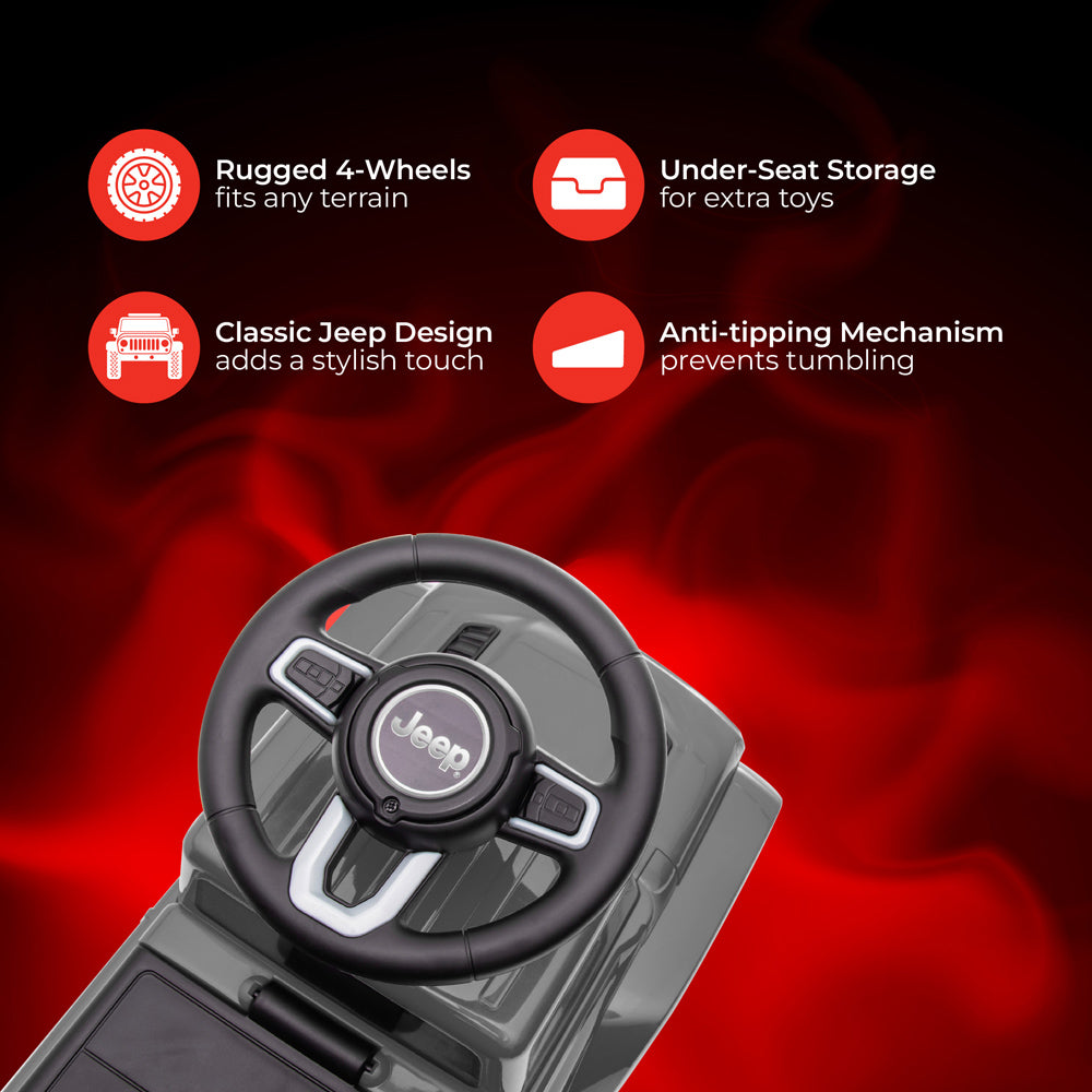 MOON™ Ride On Gladiator Jeep - Grijs - Stoer en Duurzaam Speelgoedvoertuig voor Avontuurlijke Peuters