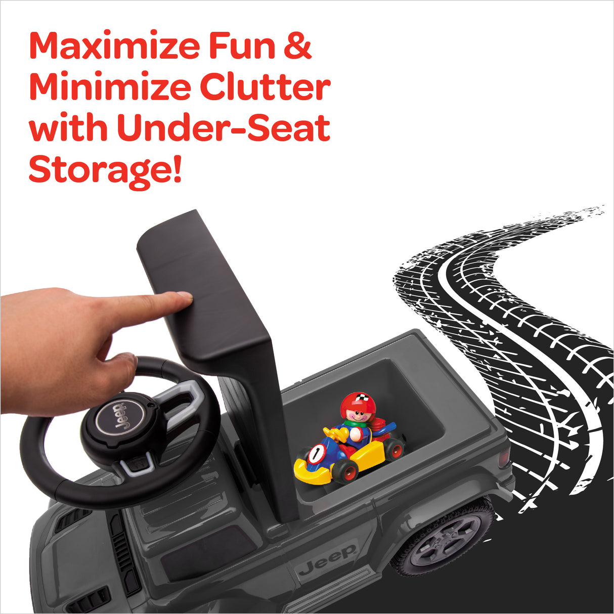 MOON™ Ride On Gladiator Jeep - Grijs - Stoer en Duurzaam Speelgoedvoertuig voor Avontuurlijke Peuters