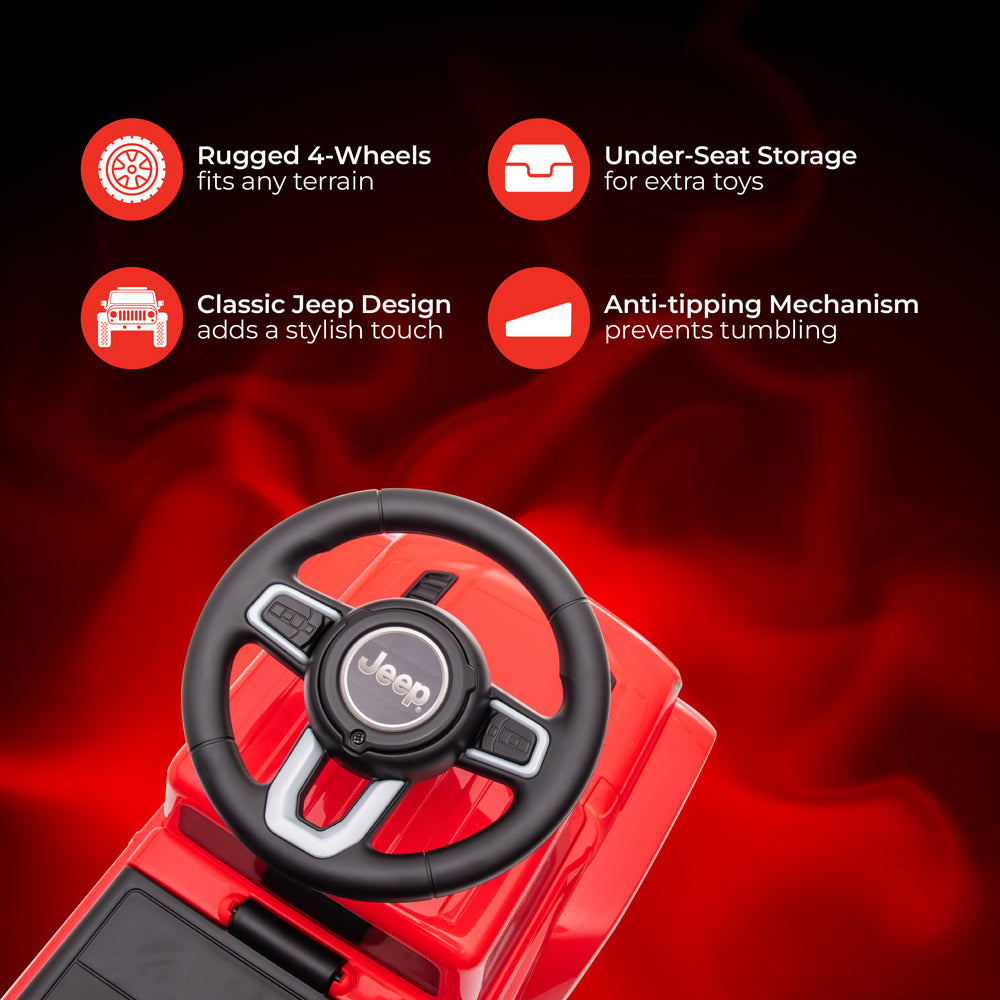 MOON™ Ride On Gladiator Jeep - Rood - Stoer en Duurzaam Speelgoedvoertuig voor Avontuurlijke Peuters