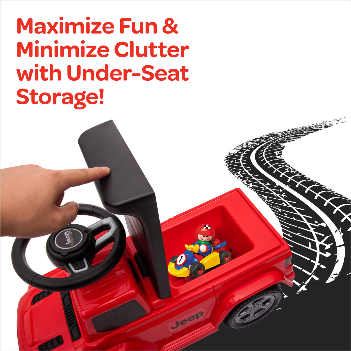 MOON™ Ride On Gladiator Jeep - Rood - Stoer en Duurzaam Speelgoedvoertuig voor Avontuurlijke Peuters