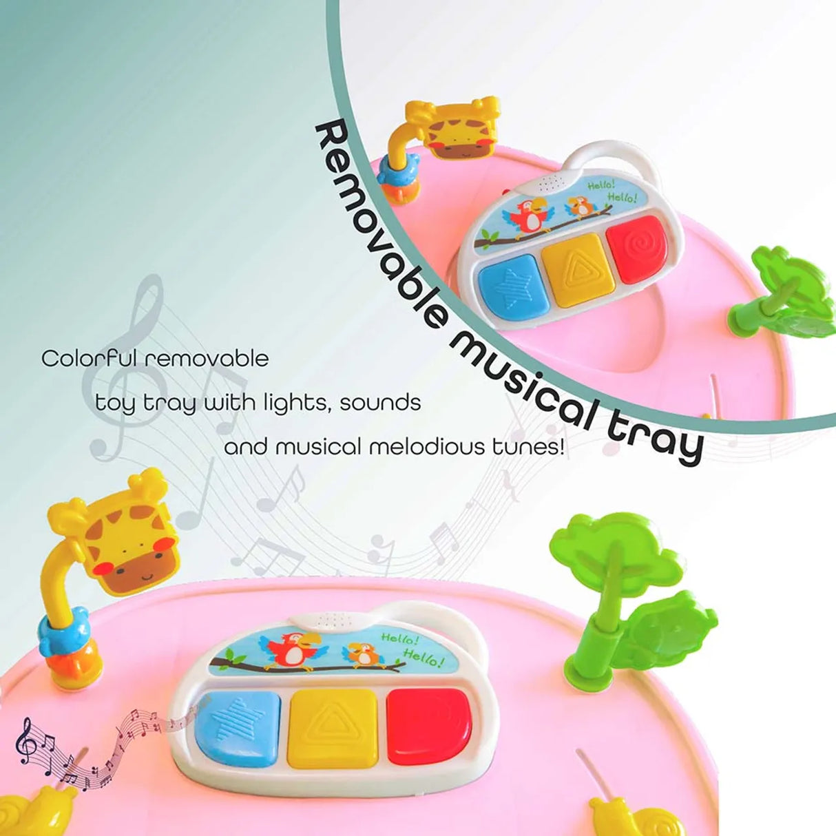 MOON™ Drive With Music Baby Walker - Looptrainer - Verstelbaar - Incl. Speel- en Muziekblad - Pink Forest