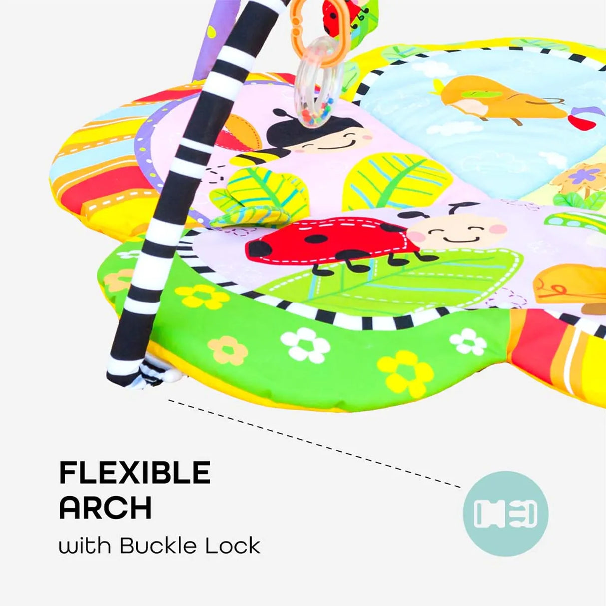 MOON™ Perky - Speelkleed - Bloem Thema - Afneembare Bogen - Activiteiten Mat