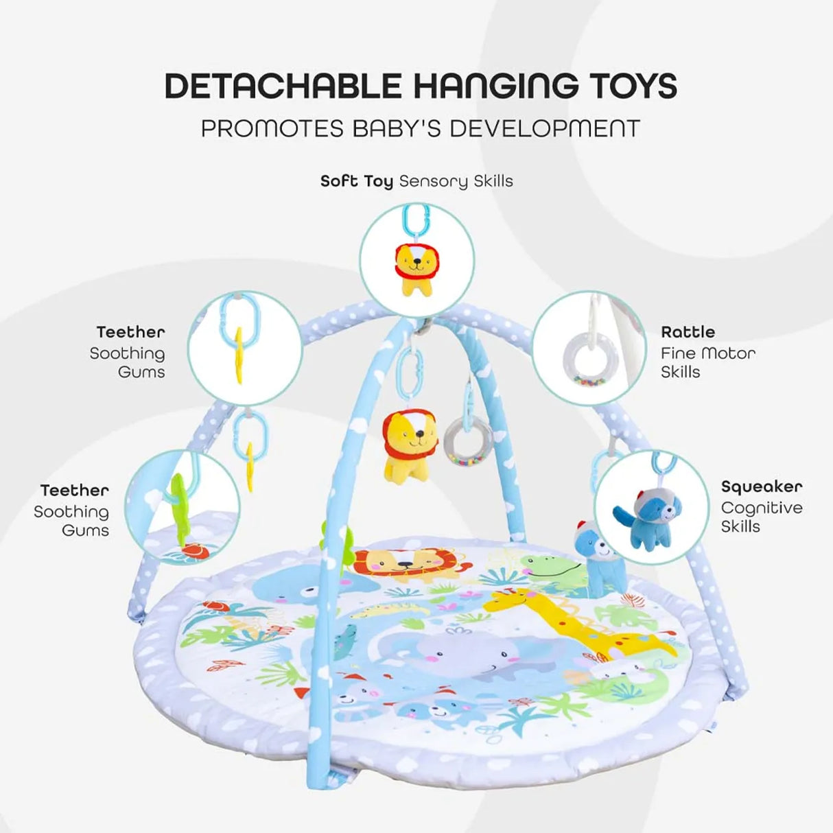 MOON™ Perky - Speelkleed - JungleThema - Afneembare Bogen - Activiteiten Mat