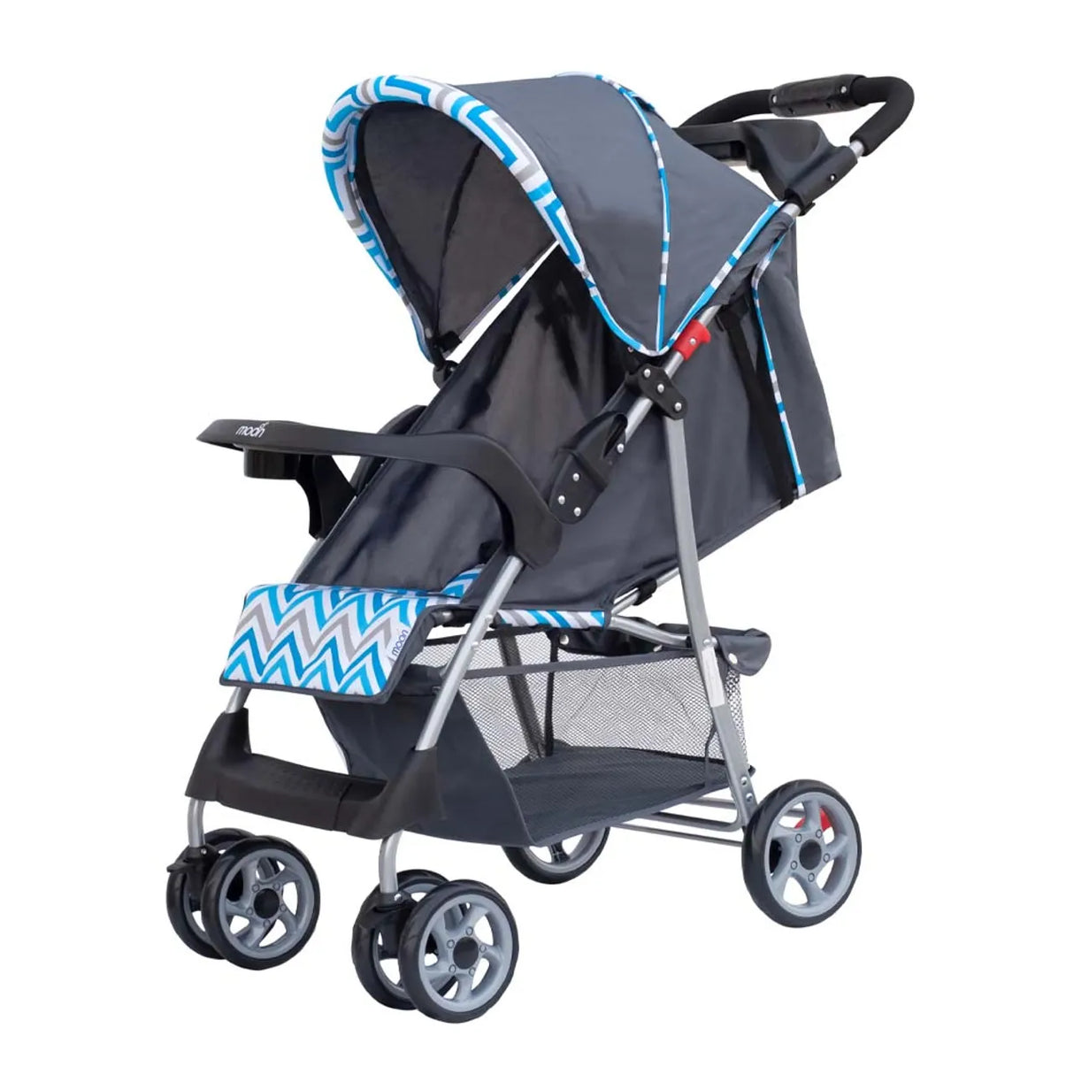 The Moon Brand™ Trek One Fold Wandelwagen - One Fold Opvouwbare Kinderwagen - Ultra-Compact - Blauw