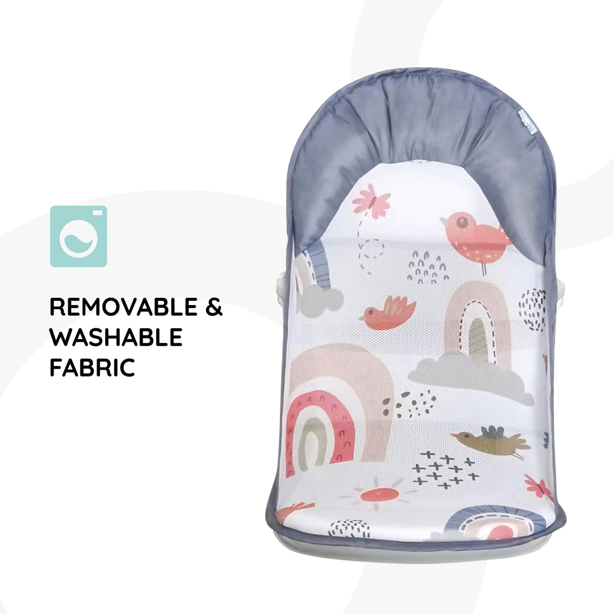 Moon™ Bath Grijs - Opvouwbaar Baby Badzitje - Verstelbare Ligposities - Anti-slip Zachte Mesh