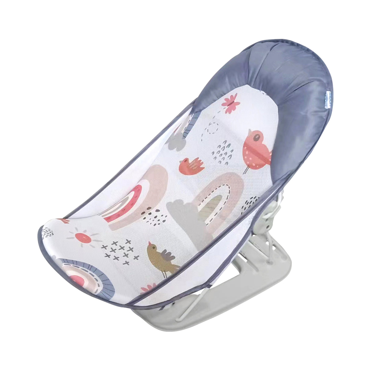 Moon™ Bath Grijs - Opvouwbaar Baby Badzitje - Verstelbare Ligposities - Anti-slip Zachte Mesh