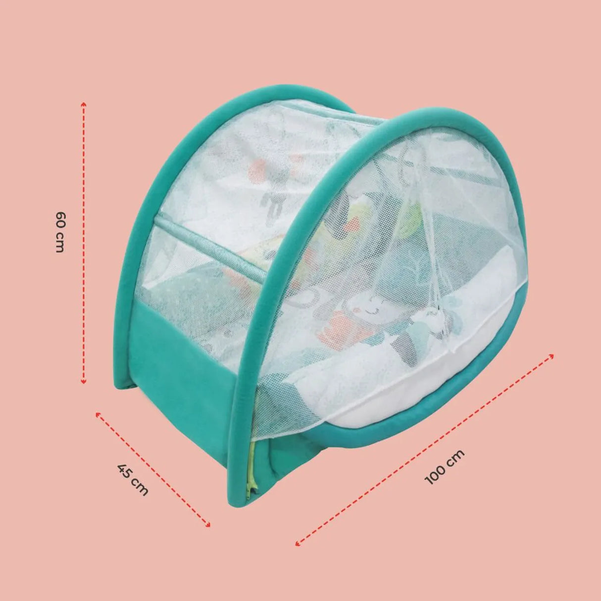 Moon™ 2-In-1 Slaap & Speel - Nap 'N' Play - Reismat met Muskietennet - Speeltent