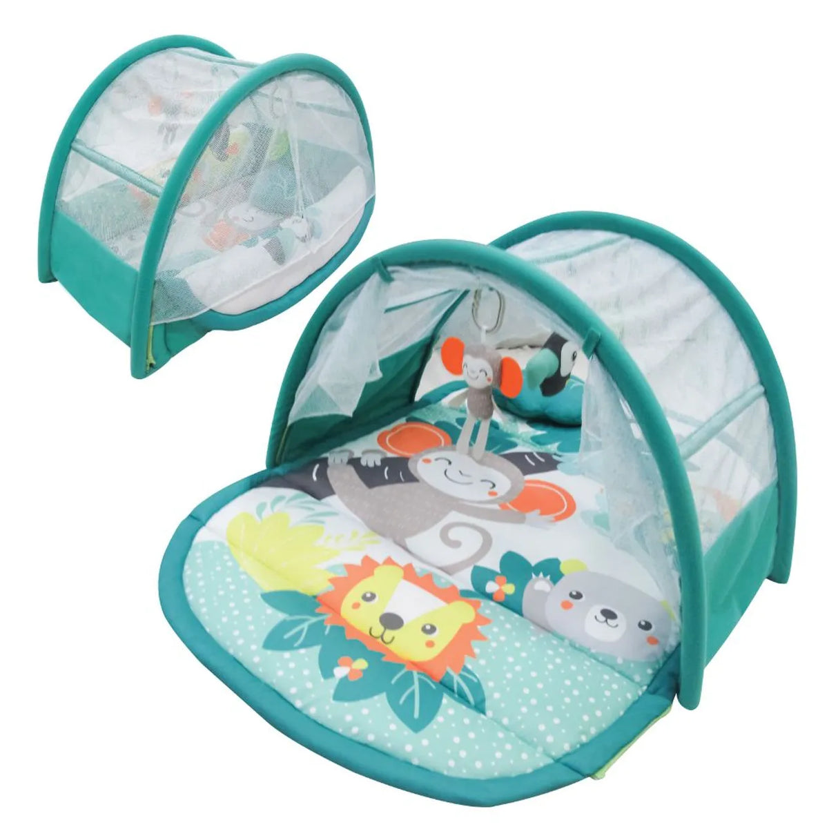 Moon™ 2-In-1 Slaap & Speel - Nap 'N' Play - Reismat met Muskietennet - Speeltent