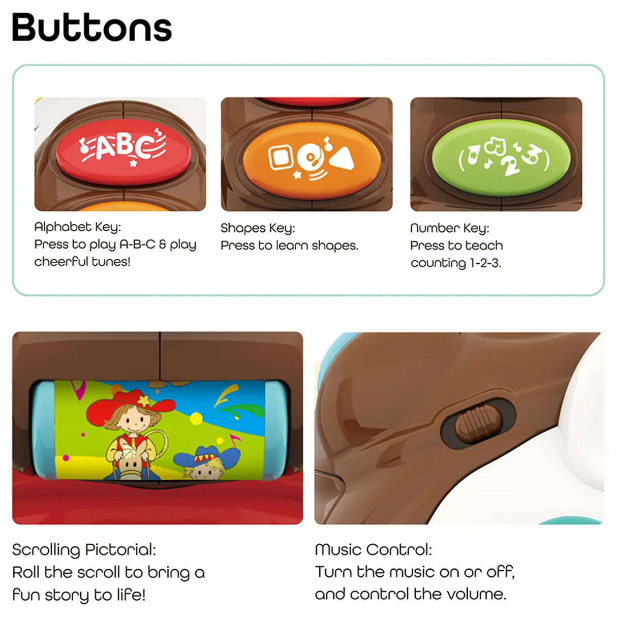 Moon™ 2-in-1 Rocking & Riding My Pony - Schommel- en Rijdend Speelgoed - Voor Kinderen - Educatief en Vermaak - Met Licht en Geluid