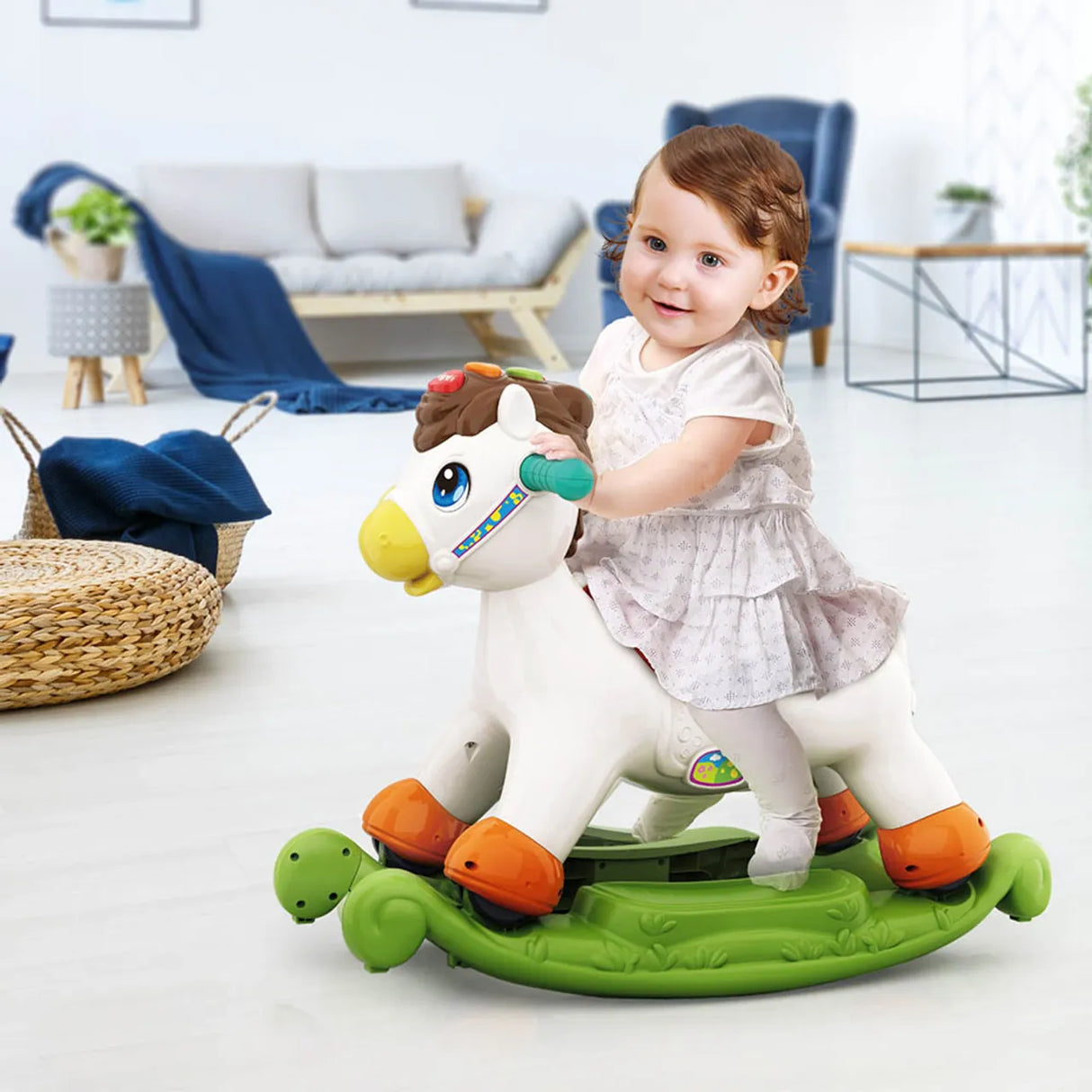 Moon™ 2-in-1 Rocking & Riding My Pony - Schommel- en Rijdend Speelgoed - Voor Kinderen - Educatief en Vermaak - Met Licht en Geluid