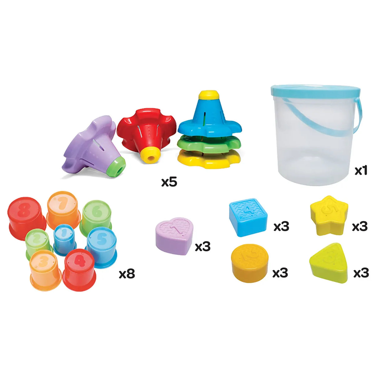 Moon™ 3-in-1 Essentiële Set - Educatief Sorteer- & Stapelspel 29 stuks