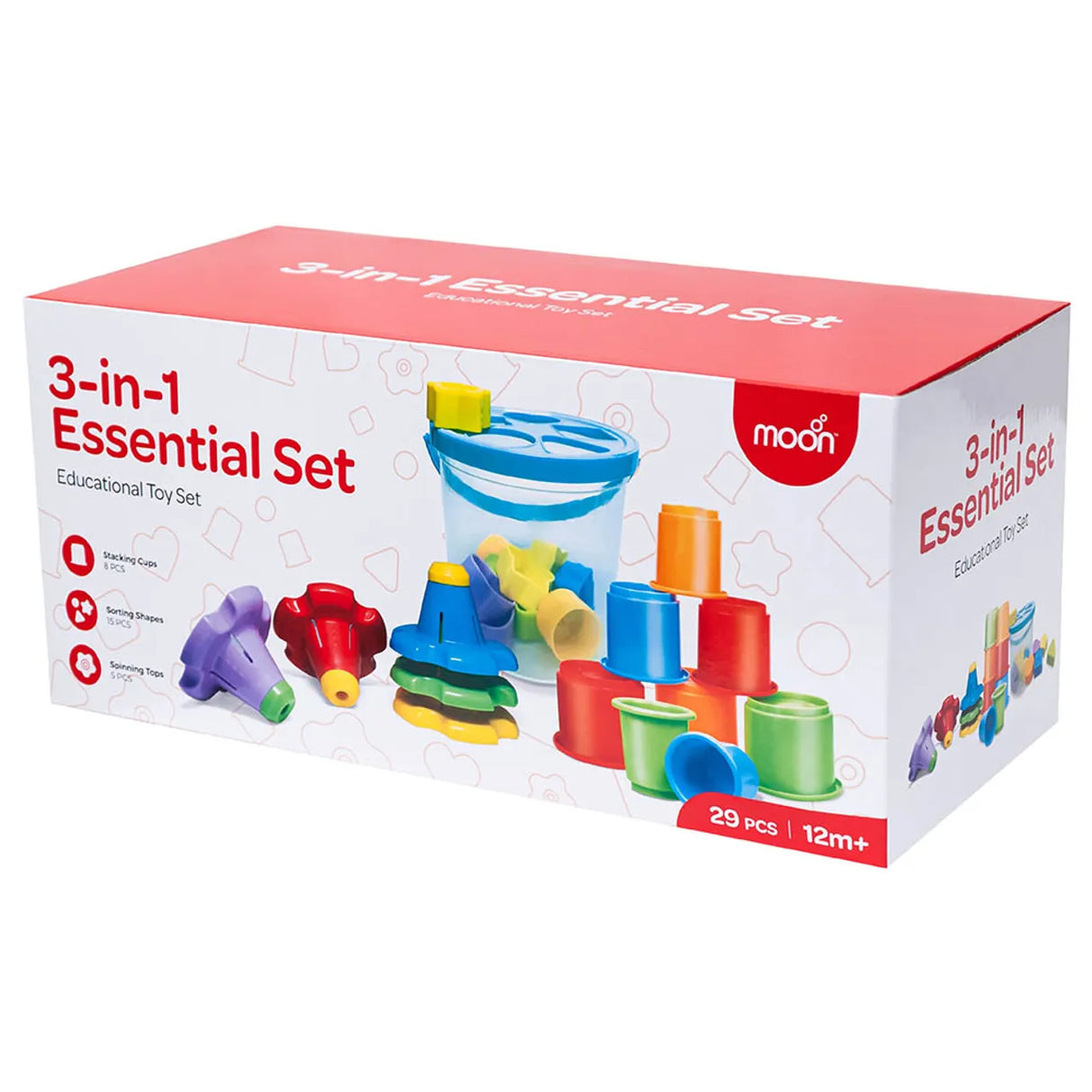 Moon™ 3-in-1 Essentiële Set - Educatief Sorteer- & Stapelspel 29 stuks