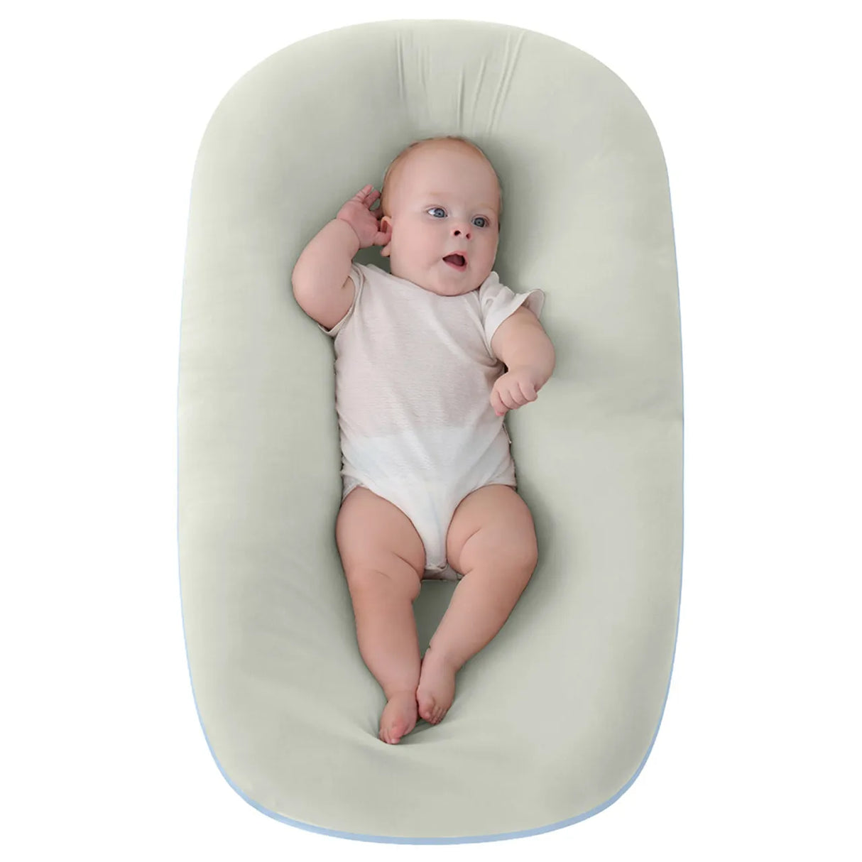 MOON™ Baby Lounger - Luxe Babynest - Large - Licht Groen - Ademend