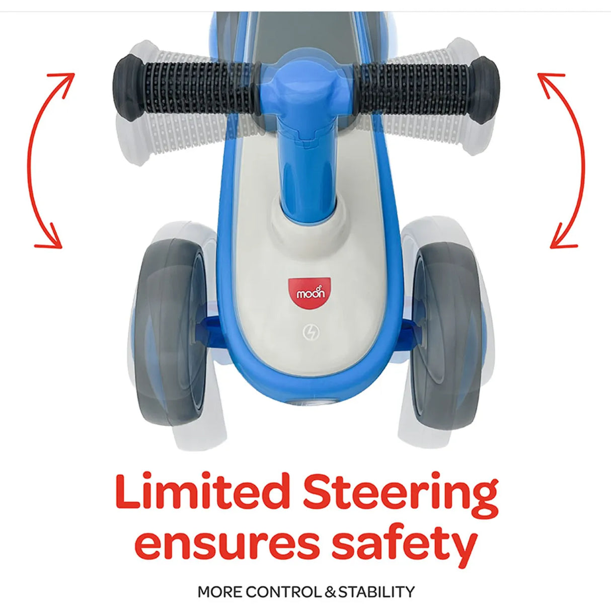 Moon™ Dasher Kinder Loopfiets - Balansfiets - Verstelbaar Stuur en Zadel - Lichtgewicht Frame - Blauw