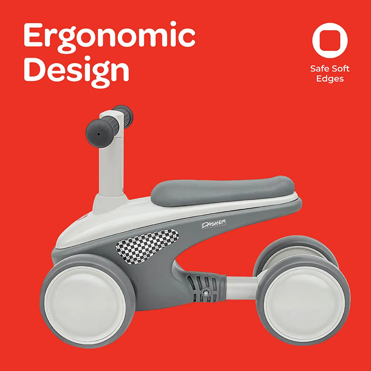 Moon™ Dasher Kinder Loopfiets - Balansfiets - Verstelbaar Stuur en Zadel - Lichtgewicht Frame - Grijs