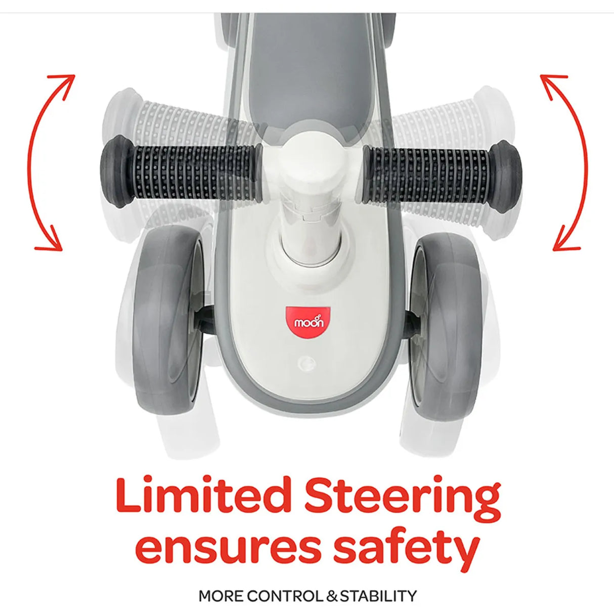 Moon™ Dasher Kinder Loopfiets - Balansfiets - Verstelbaar Stuur en Zadel - Lichtgewicht Frame - Grijs