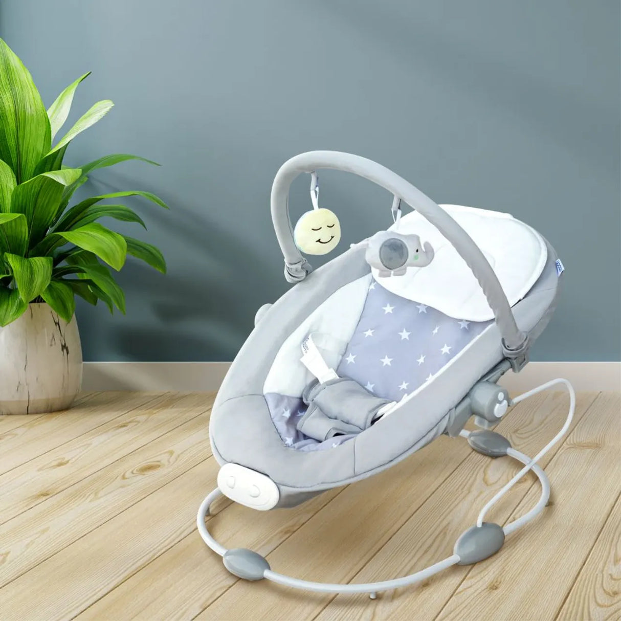 Moon™ Hopper Baby Bouncer - Babyschommel - Verstelbare Posities - Speelboog - Grijs Ster