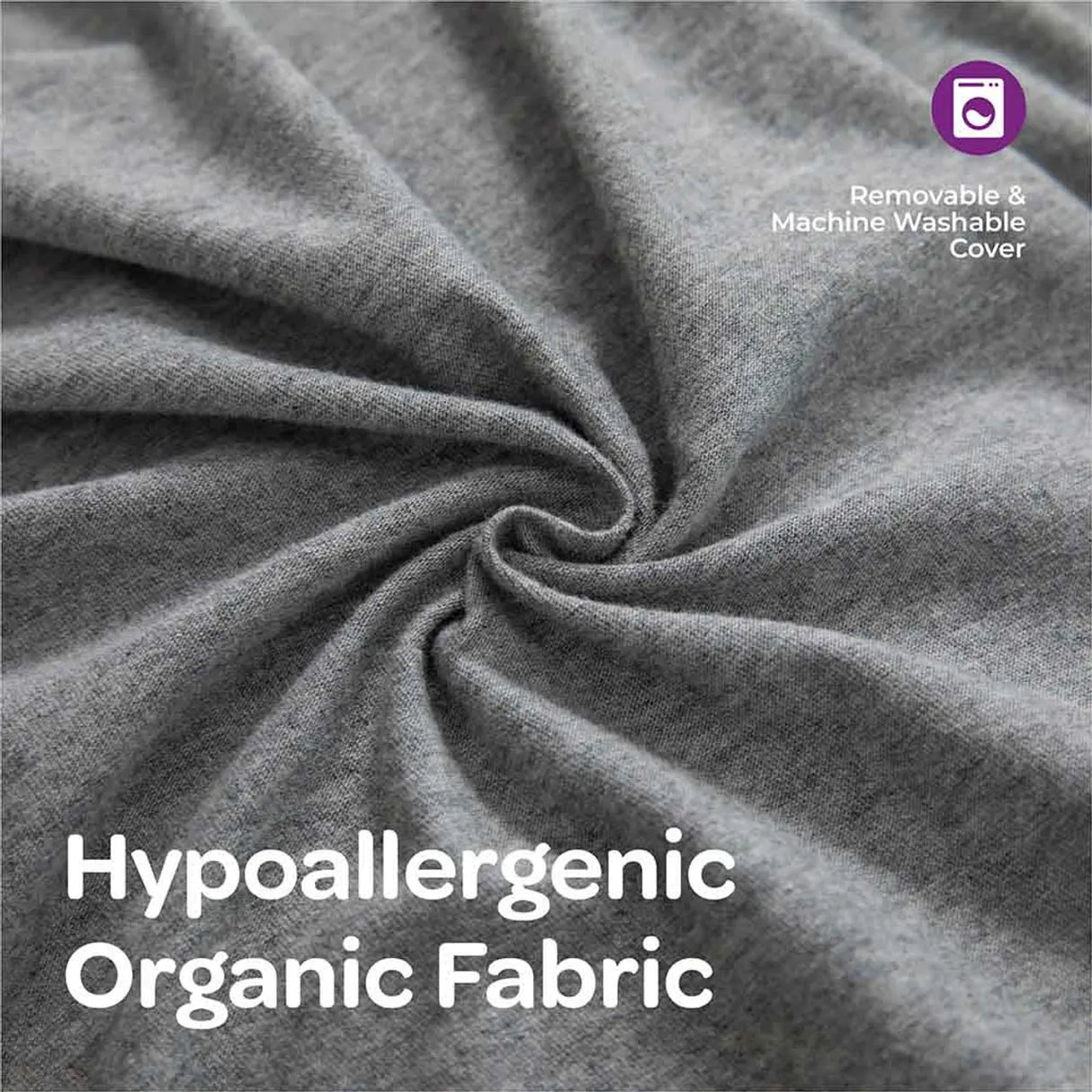 Moon™ Organisch XL L-Vormig Zwangerschapskussen - Lichaamskussen en Voedingskussen - Lichtgrijs