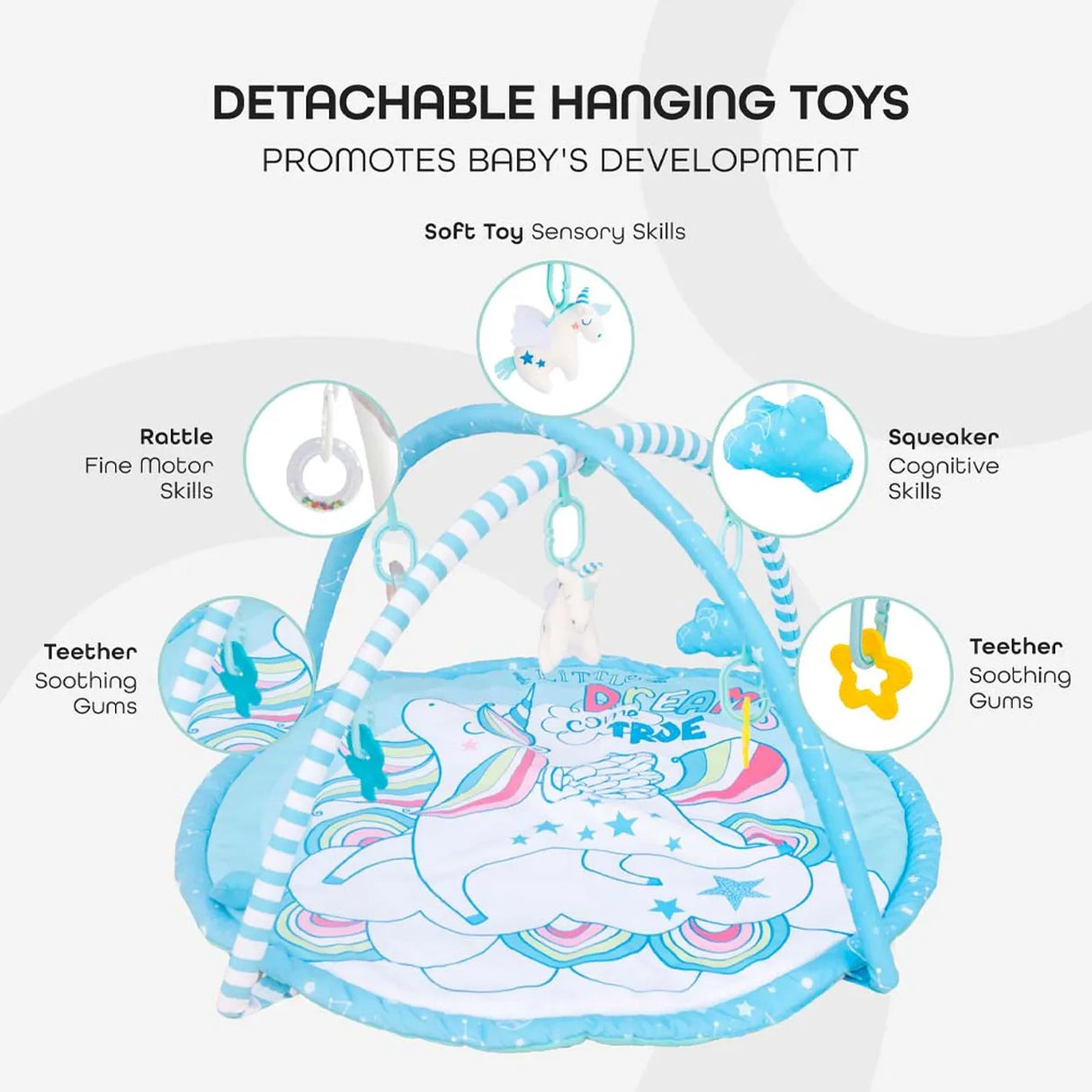 MOON™ Perky - Speelkleed - Unicorn - Afneembare Bogen - Activiteiten Mat