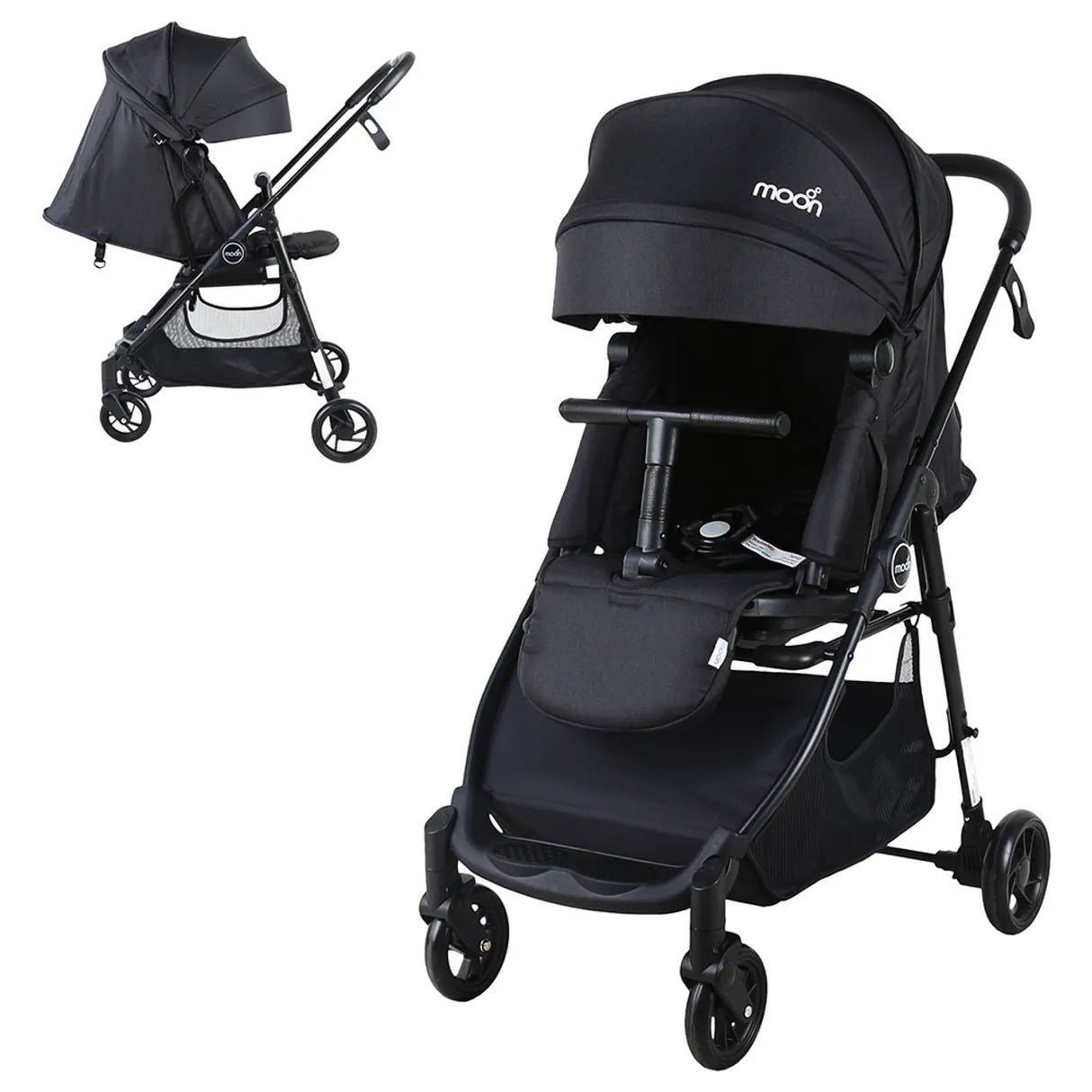 MOON™ Revo 360 Cabin Buggy - Wandelwagen - Compact en 360° Draaibaar - Zwart