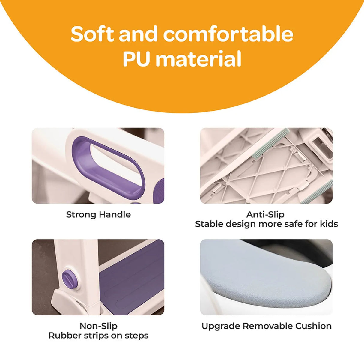 Moon™ Bath & Care - WC Verkleiner met Trapje - Toilettrainer - Verstelbaar - Roze/Paars