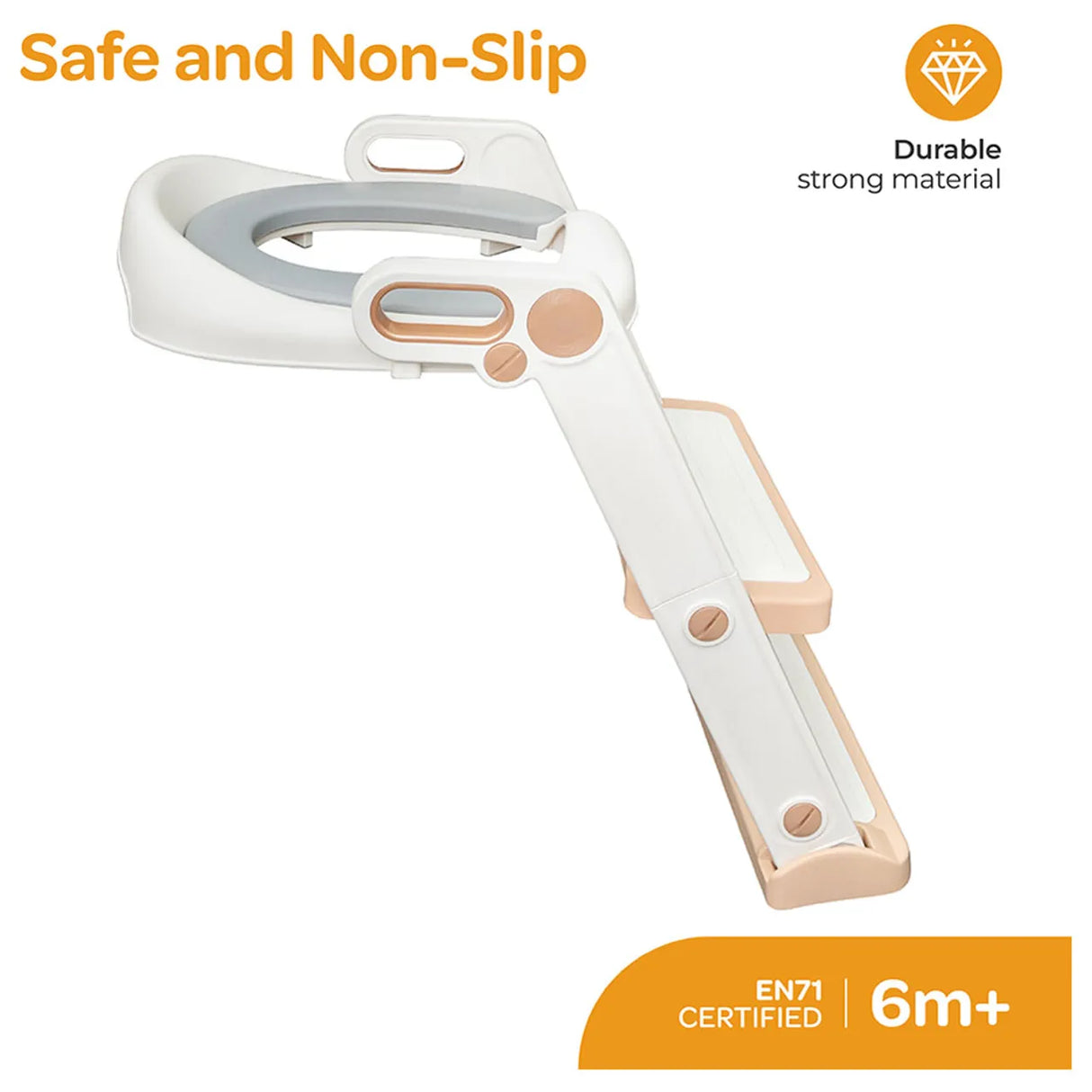 Moon™ Bath & Care - WC Verkleiner met Trapje - Toilettrainer - Verstelbaar - Wit/Goud