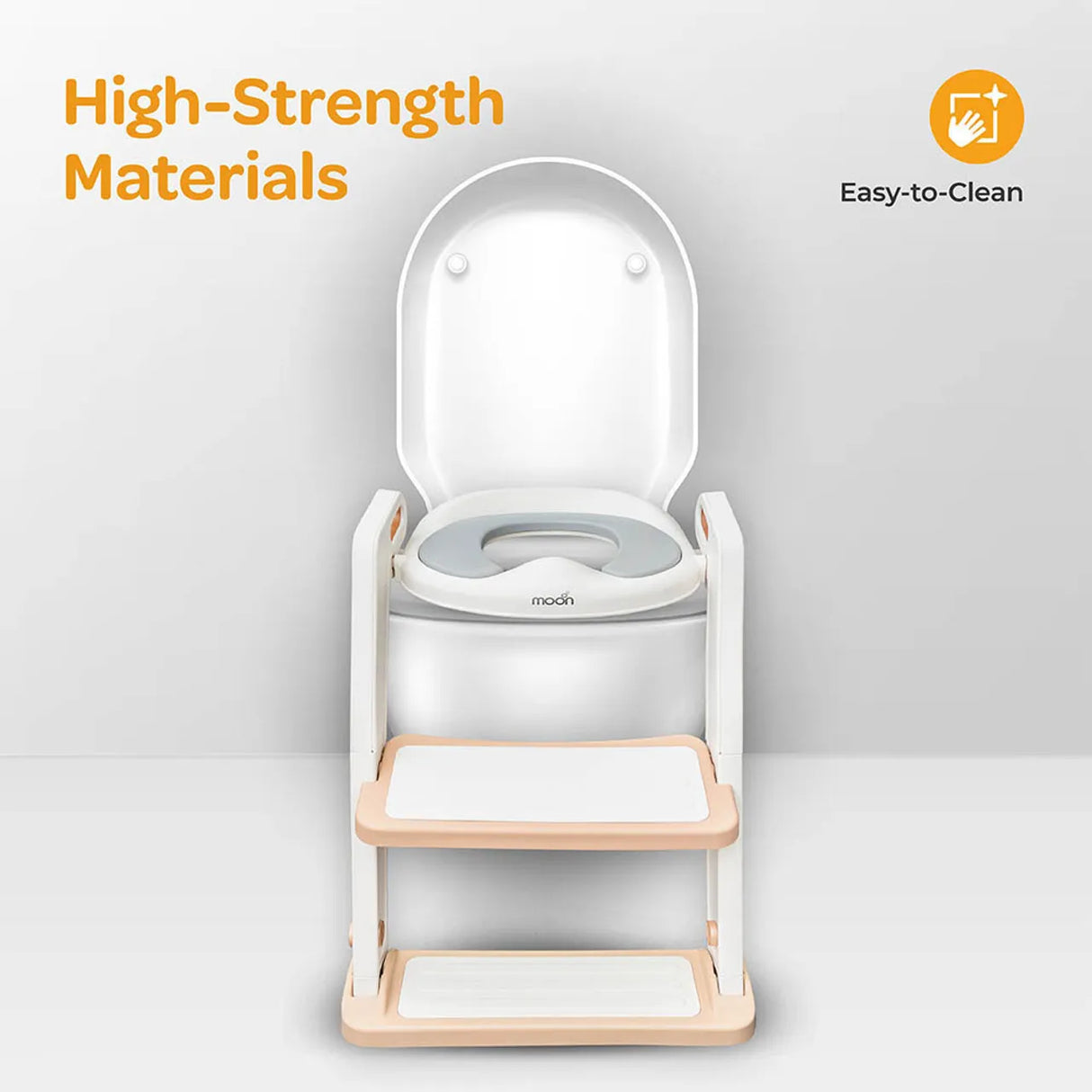 Moon™ Bath & Care - WC Verkleiner met Trapje - Toilettrainer - Verstelbaar - Wit/Goud