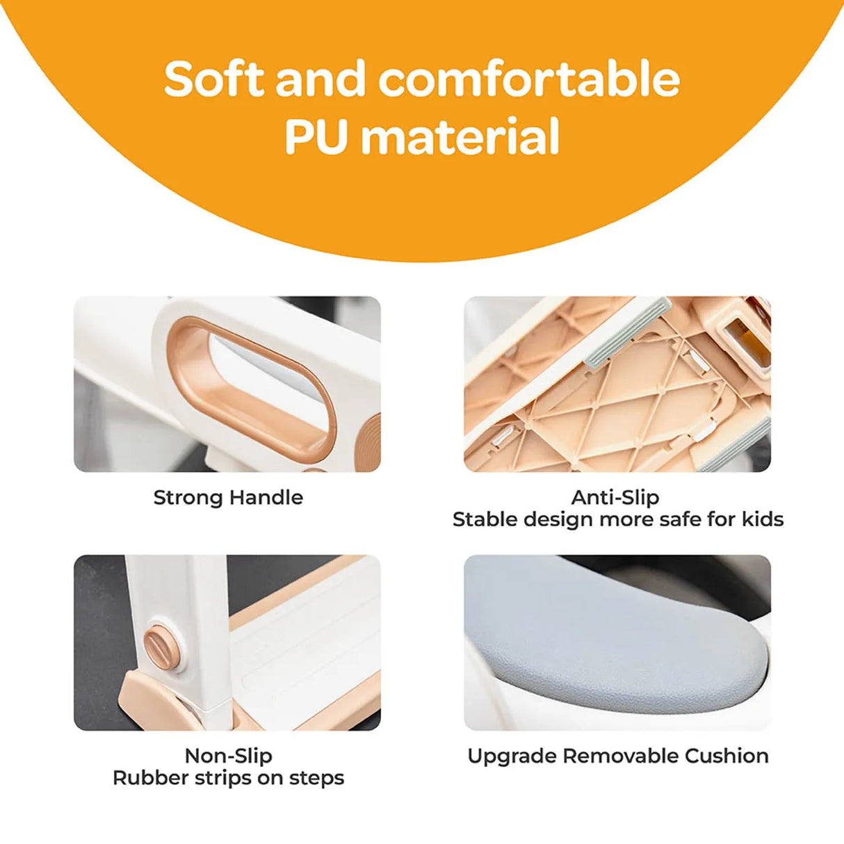 Moon™ Bath & Care - WC Verkleiner met Trapje - Toilettrainer - Verstelbaar - Wit/Goud