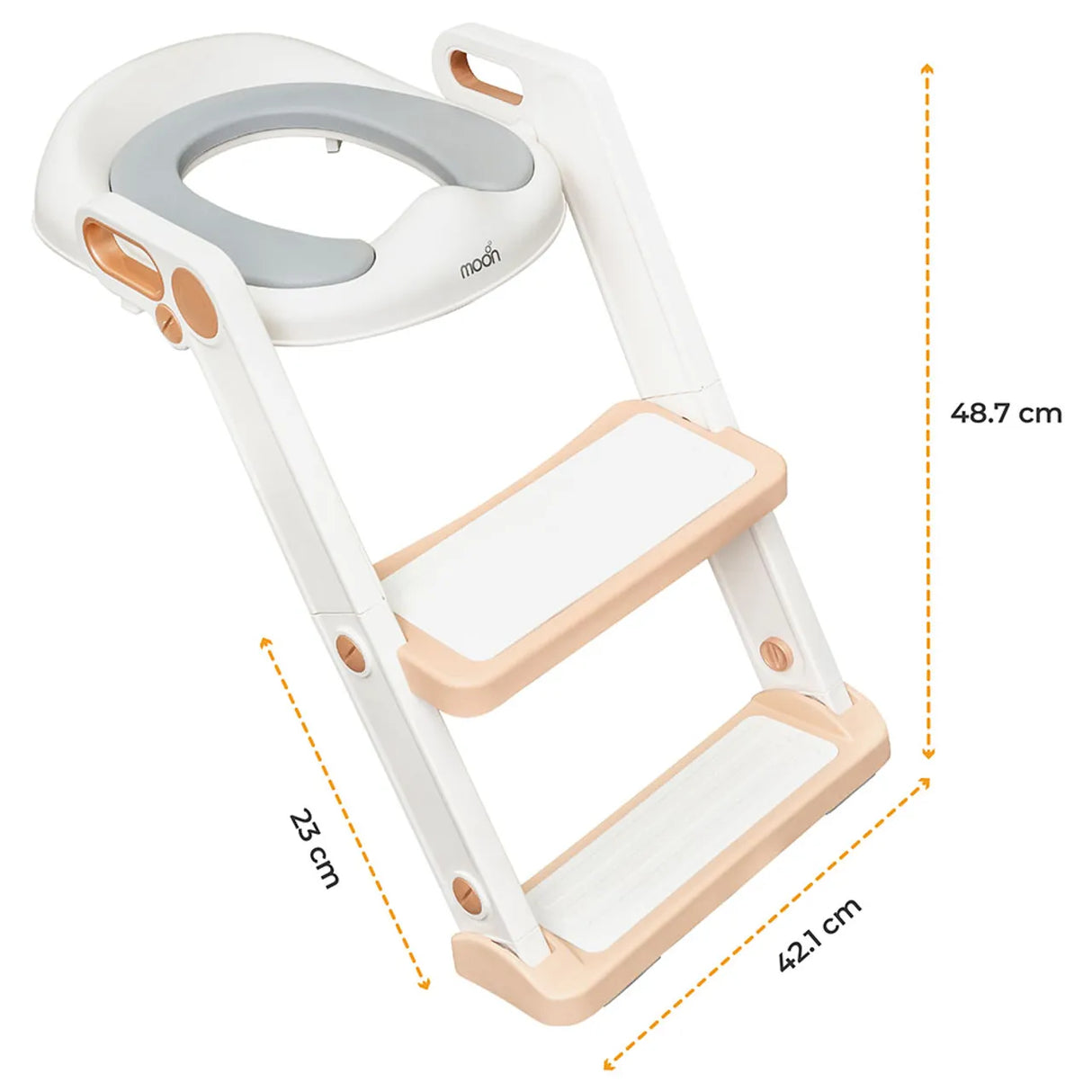 Moon™ Bath & Care - WC Verkleiner met Trapje - Toilettrainer - Verstelbaar - Wit/Goud