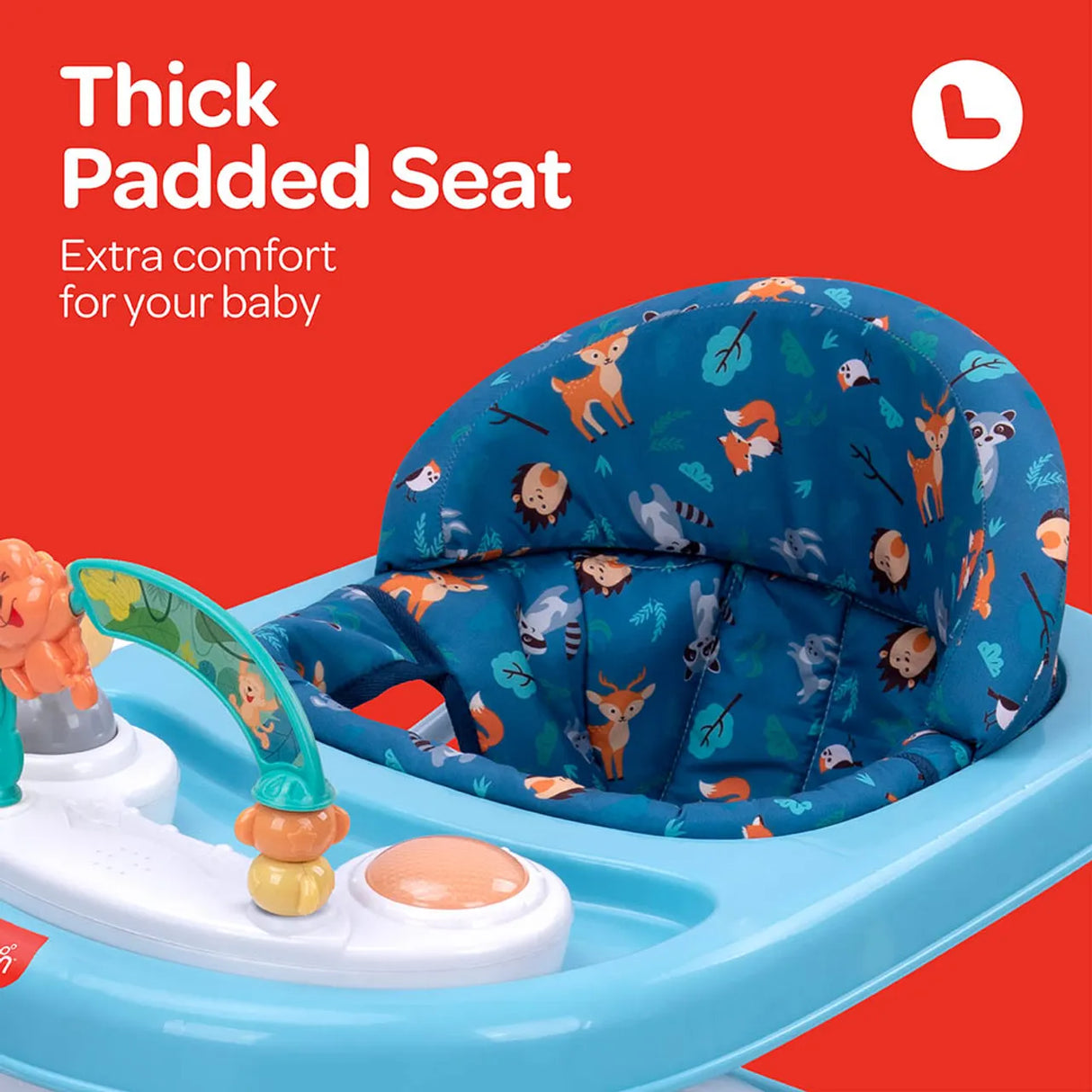 MOON™ Stride Baby Walker - Looptrainer - Verstelbaar - Incl. Muziek- en Voedseldienblad - Blauw