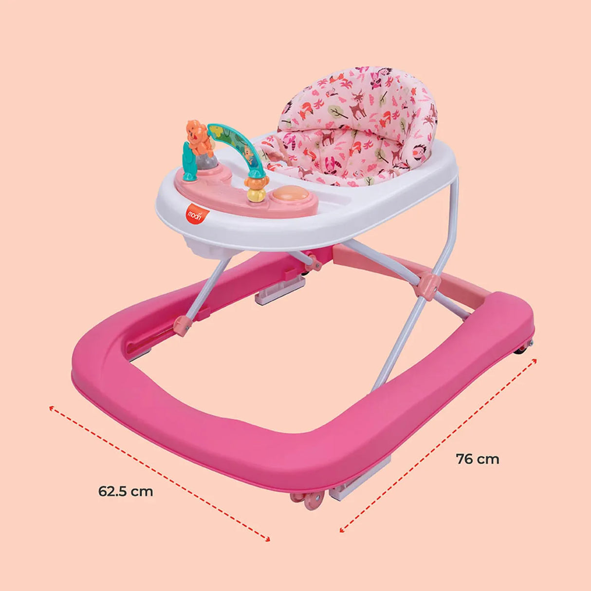 MOON™ Stride Baby Walker - Looptrainer - Verstelbaar - Incl. Muziek- en Voedseldienblad - Blauw