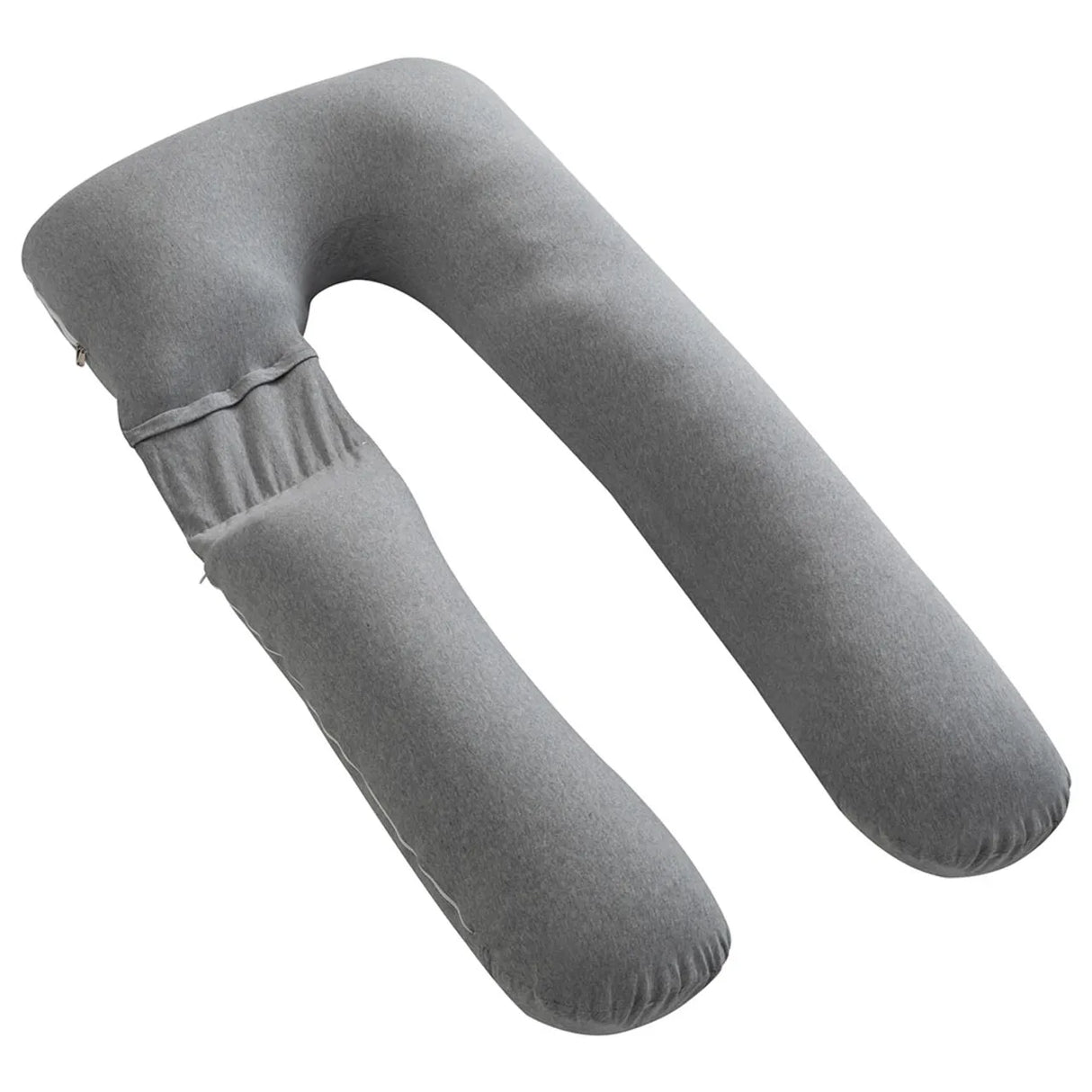 Moon™ Organisch XXL U-Vormig Zwangerschapskussen met Afneembare Rugsteun - Lichaamskussen en Voedingskussen - Lichtgrijs