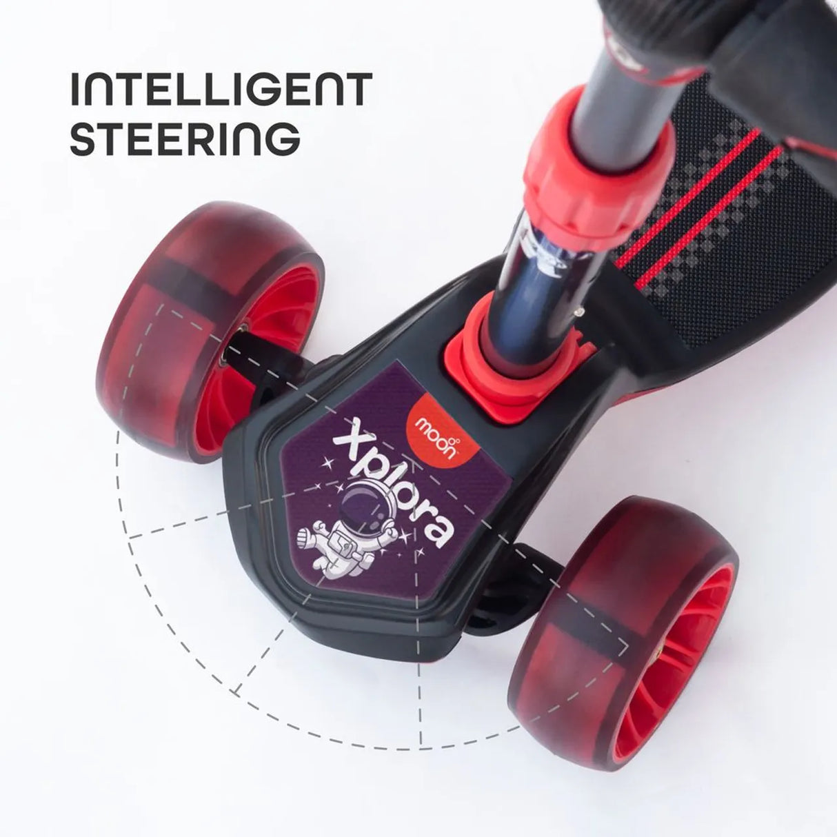 Moon™ Xplora Step Met LED-Verlichte Wielen - Verstelbaar en Opvouwbaar - Rood