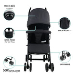 The Moon Brand™ Neo Plus Reisebuggy – Mehrere Sitzpositionen – Bequeme Griffe – Superleicht und kompakt – Schwarz