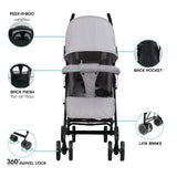 The Moon Brand™ Neo Plus Reisebuggy – Mehrere Sitzpositionen – Bequeme Griffe – Superleicht und kompakt – Hellgrau