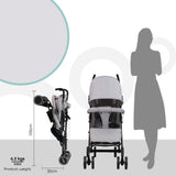 The Moon Brand™ Neo Plus Reisebuggy – Mehrere Sitzpositionen – Bequeme Griffe – Superleicht und kompakt – Hellgrau