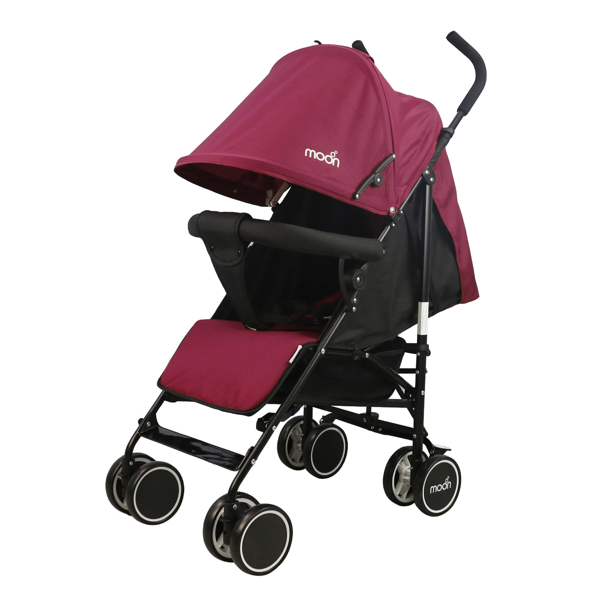 The Moon Brand™ Neo Plus Reisebuggy – Mehrere Sitzpositionen – Bequeme Griffe – Superleicht und kompakt – Dunkelrot