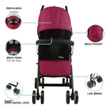 The Moon Brand™ Neo Plus Reisebuggy – Mehrere Sitzpositionen – Bequeme Griffe – Superleicht und kompakt – Dunkelrot