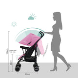The Moon Brand™ Neo Plus Reisebuggy – Mehrere Sitzpositionen – Bequeme Griffe – Superleicht und kompakt – Rosa