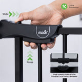 MOON™ Secura Baby Stair Gate - Black - 76-80 cm - Safe and Sturdy for Children and Pets