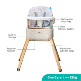 MOON™ 4-in-1 Kinderstoel - De Complete Oplossing - Beige